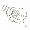guitar and thumb print inside tattoo design idea