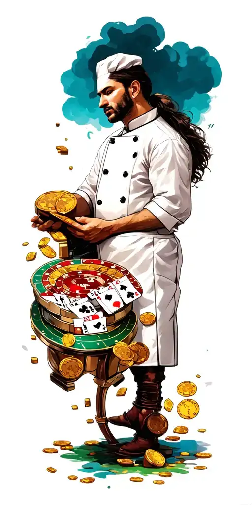 path of a life with difficulties on it, also including gambling, chef work, unfortunate love and hardwork to be better tattoo design idea