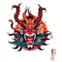 god and devil tattoo design idea