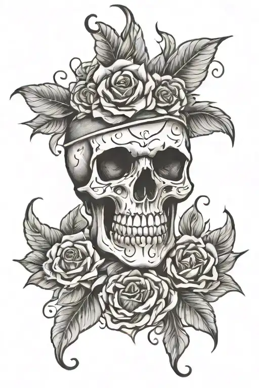 knee tattoo skull tattoo design idea