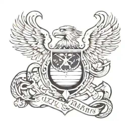 Eagle, Globe, & Anchor US Marines logo tattoo design idea