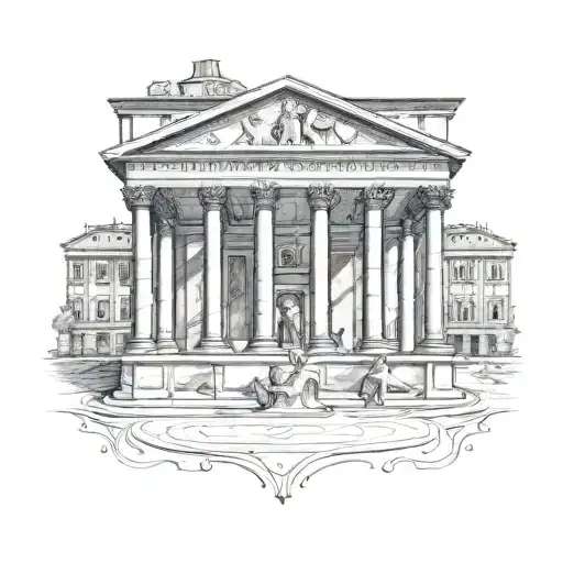 pantheon rome tattoo design idea