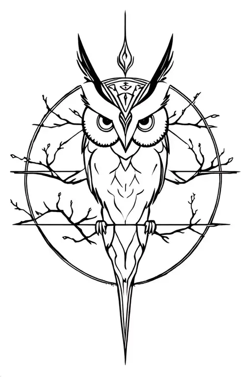 Owl as an spiritual animal, Anubis the god of death, Tree of life, Science astro physics, tattoo design idea