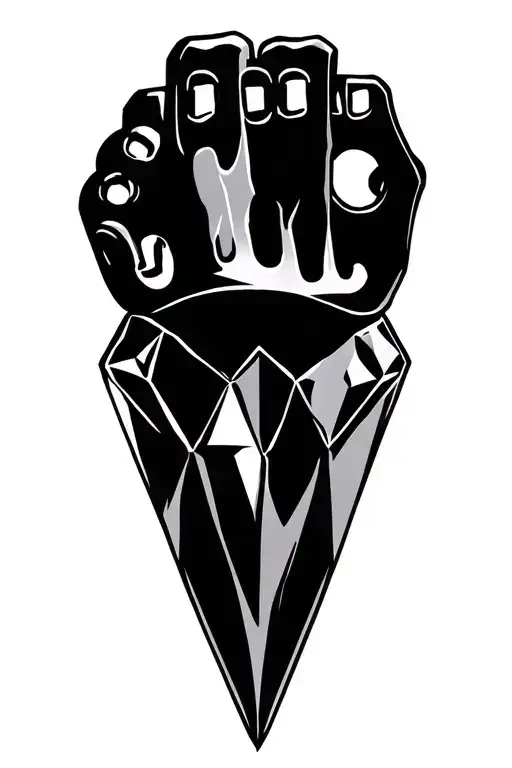 diamond and knuckle dusters tattoo design idea