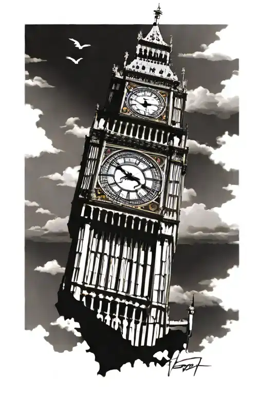big ben tattoo design idea