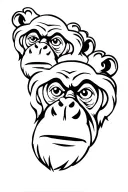 3 wise monkeys tattoo design idea
