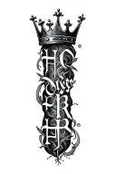 FOREVER HIS written with a crown small tattoo tattoo design idea