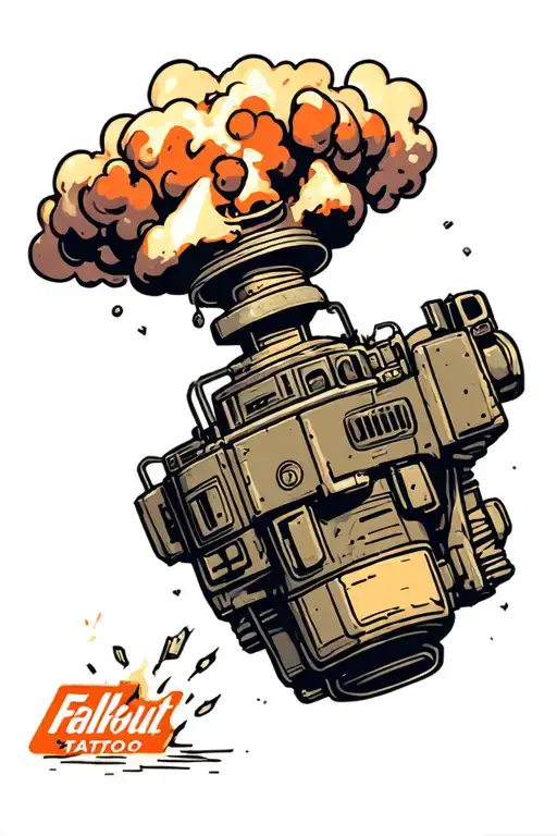 fallout nuke being dropped tattoo design idea