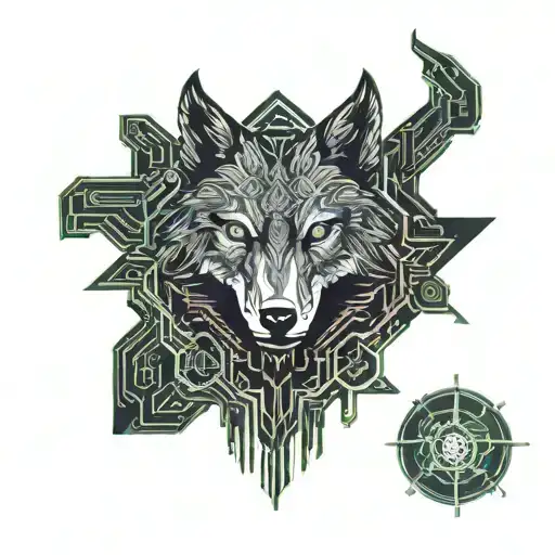 wolf and crow in one tattoo design idea