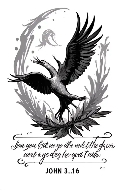 John 3:16 bible verse tattoo design idea
