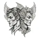 Gemini Two Face tattoo design idea