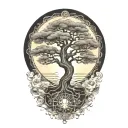 tree of life and sun and moon  tattoo design idea