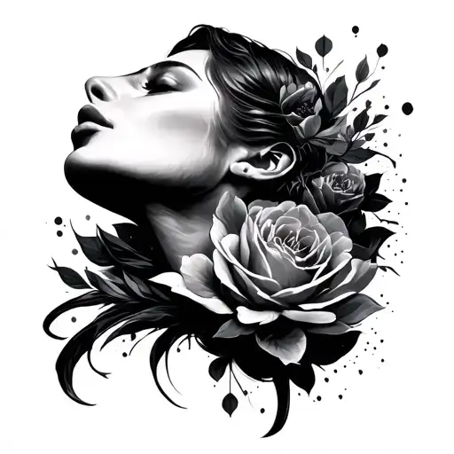 Dark theme throat surrounded tattoo design idea