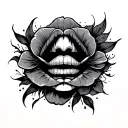 Dark theme throat surrounded tattoo design idea