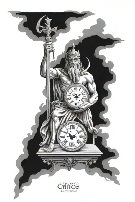 god chronos tattoo design idea