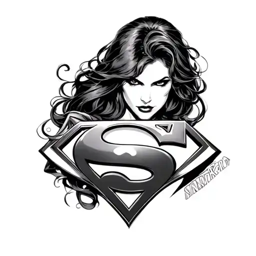 sexy girly Superman logo intertwined tattoo design idea