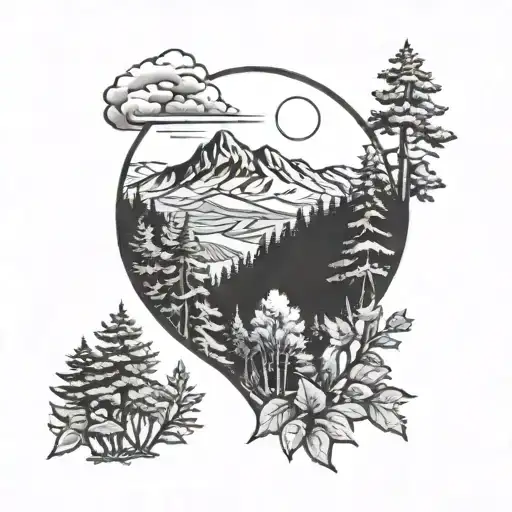 Blue Ridge Mountain tattoo design idea
