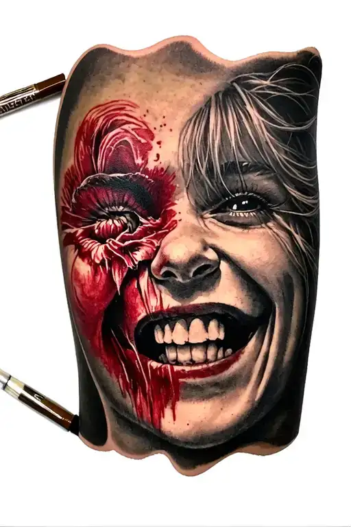 laugh now cry later tattoo design idea