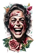 laugh now cry later tattoo design idea