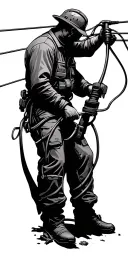 lineman working on power lines tattoo design idea
