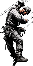 lineman working on power lines tattoo design idea
