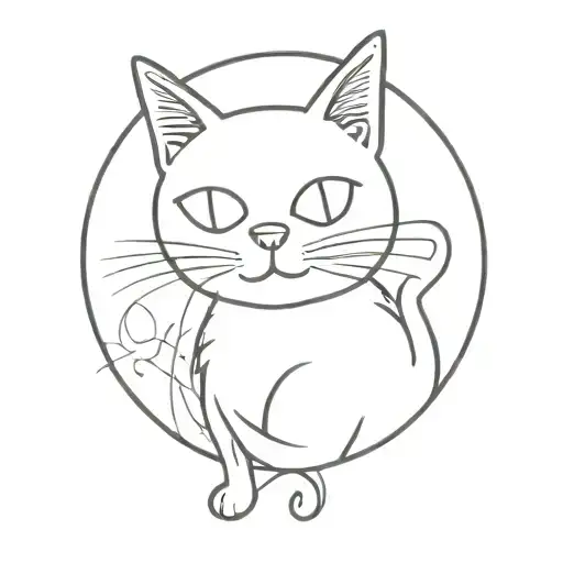 funny cat tattoo design idea