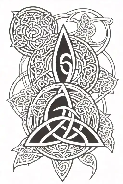 Combine different elements: * Celtic knots and the triquetra: Combine these two Celtic symbols for a powerful  tattoo design idea