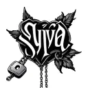 "Sylvia" lock chastity chains symbolizing tattoo design idea