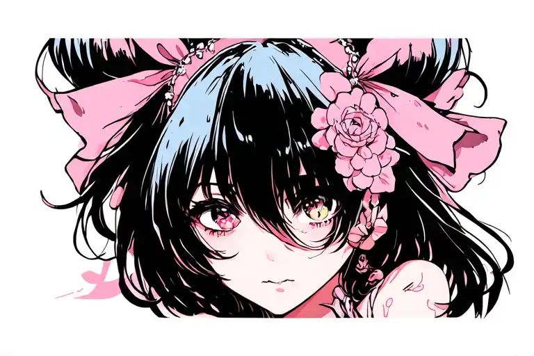 ahegao anime girl tattoo design idea