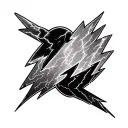 thunderstorms with 3 lightning bolts shaped like a 9 tattoo design idea