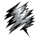 thunderstorms with 3 lightning bolts shaped like a 9 tattoo design idea