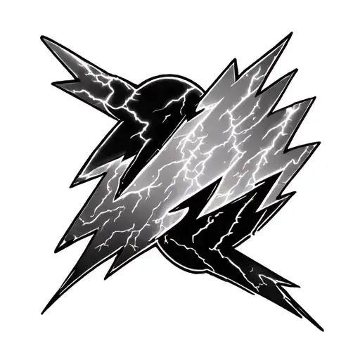 thunderstorms with 3 lightning bolts shaped like a 9 tattoo design idea