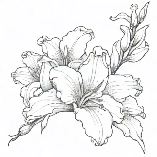 Gladiolus Fine Line tattoo design idea