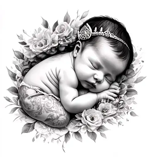 A newborn babygirl past away with a write up baby reign 03-23-25 tattoo design idea