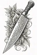 chef knife tattoo design idea