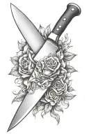 chef knife tattoo design idea