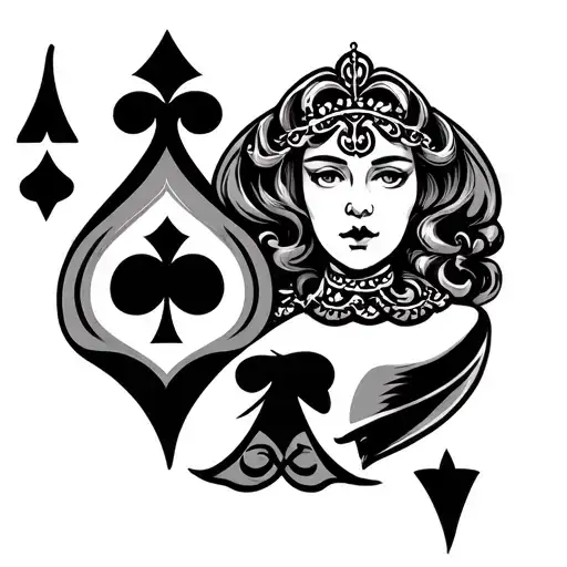 queen of spades symbol tattoo design idea