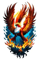 phoenix raising from ashes tattoo design idea