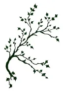 elder tree, holly tree, ivy tree branches tattoo design idea