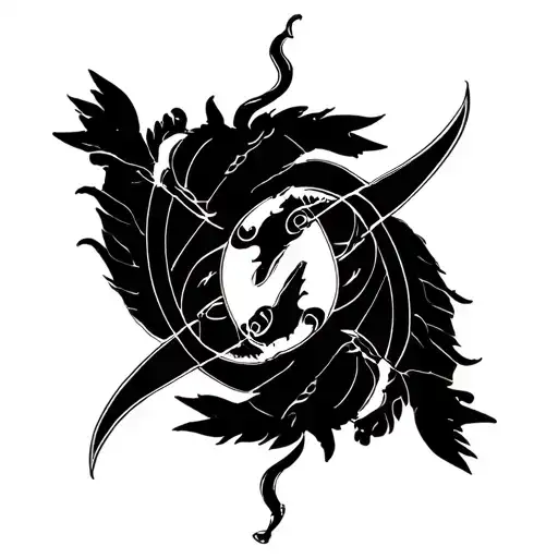 gemini and aquarius zodiac sign tattoo design idea