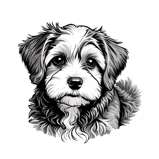 cockapoo dog tattoo design idea
