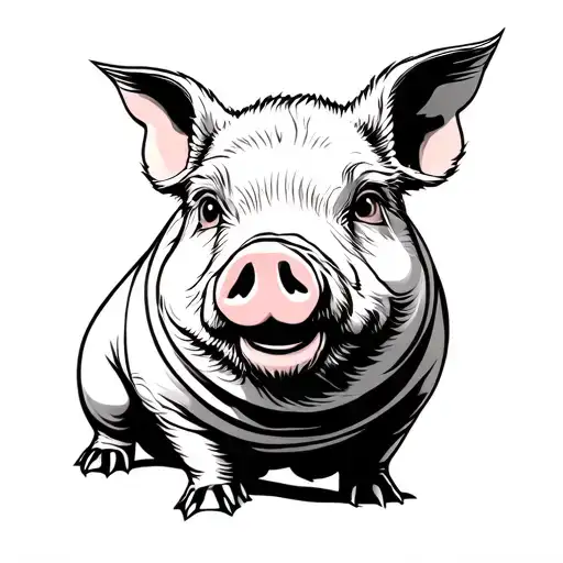 Japanese Pig tattoo design idea