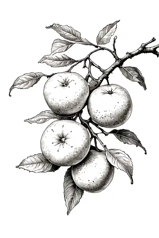 oranges on a twig tattoo design idea