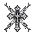 Triple cross tattoo tattoo design idea