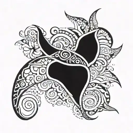 I want a Polynesian tattoo including: a manta ray, a hibiscus, the astrological sign of Capricorn as well as m tattoo design idea