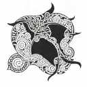 I want a Polynesian tattoo including: a manta ray, a hibiscus, the astrological sign of Capricorn as well as m tattoo design idea