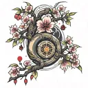 turbo Sakura cherry tree tattoo design idea