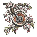 turbo Sakura cherry tree tattoo design idea