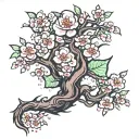turbo Sakura cherry tree tattoo design idea