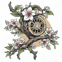 turbo Sakura cherry tree tattoo design idea